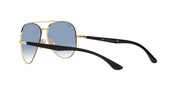 Ray-Ban Aviator RB3675 Sunglasses - Black on Gold/Clear Gradient Blue / 58 mm - 8056597432214 - Additional Image 4