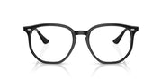 Sunglasses with matte black frame and clear lenses, full front view.