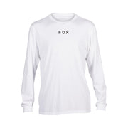 Men's Fox Racing long-sleeve prem tee, optic white crew neck, FOX logo