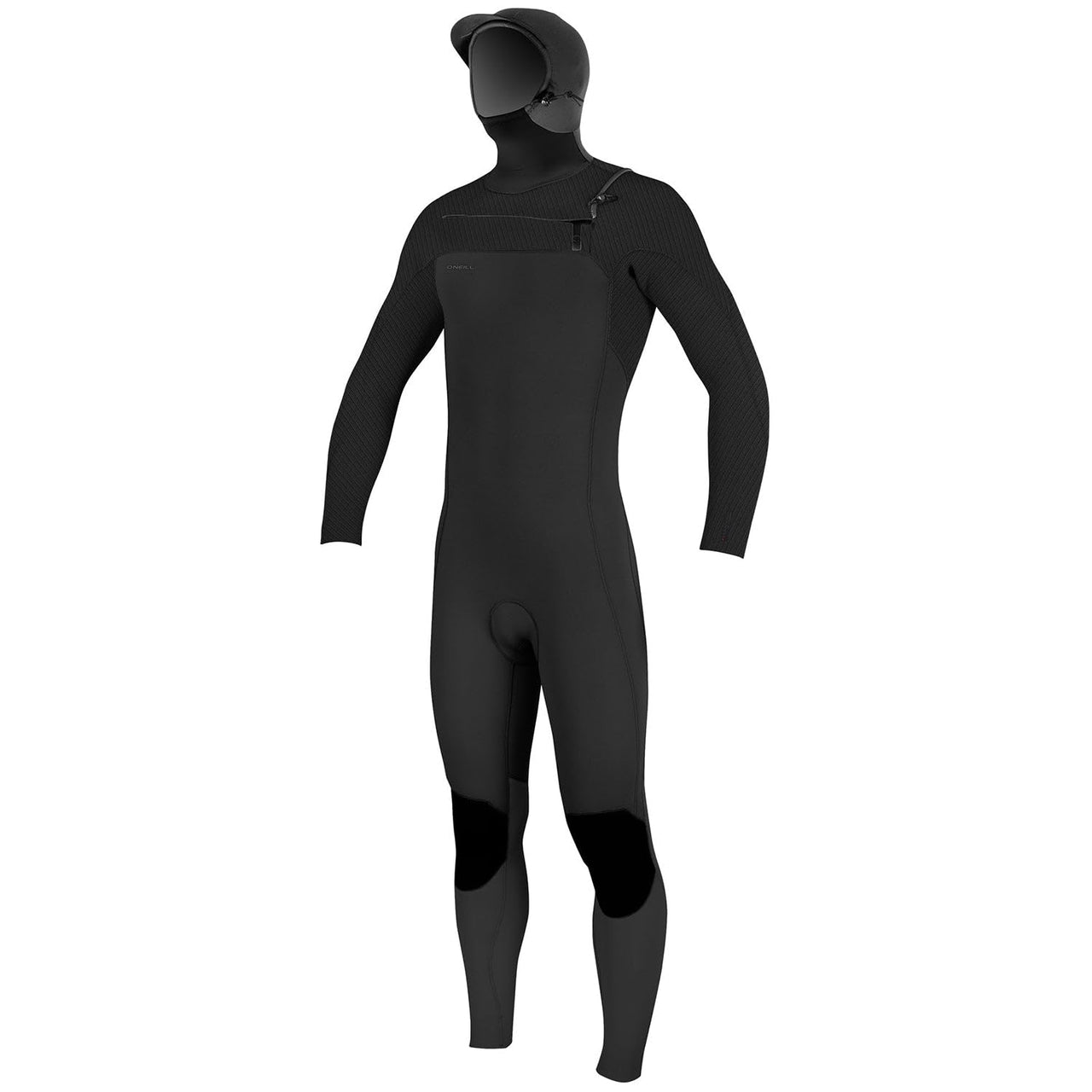 O'Neill Youth Hyperfreak 5.5/4 Chest Zip Wetsuit-Blk/Blk - BLACK/BLACK