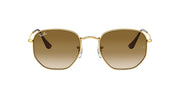 Ray-Ban Hexagonal Hexagonal RB3548 Sunglasses - Gold/Clear Gradient Brown / 51 mm - 8056597463836