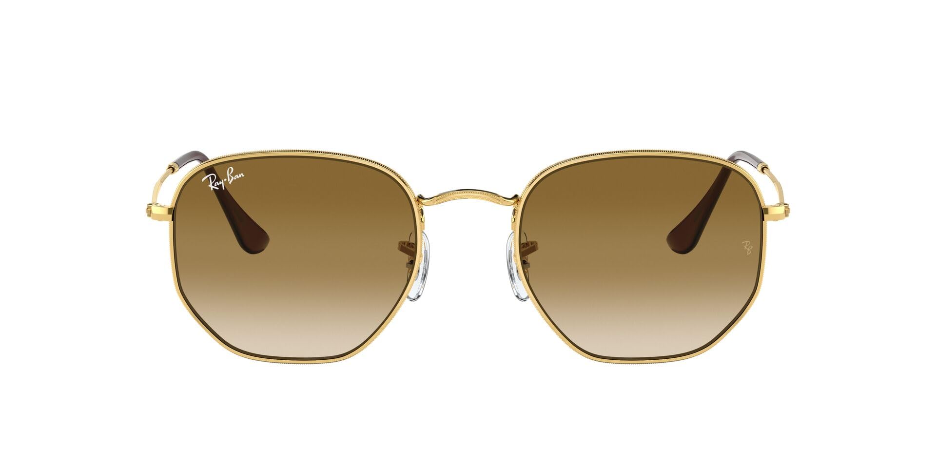 Ray-Ban Hexagonal Hexagonal RB3548 Sunglasses - Gold/Clear Gradient Brown / 51 mm - 8056597463836