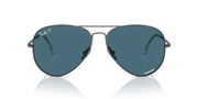 Ray-Ban Aviator Titanium RB8089 Sunglasses - Gunmetal/Polarized Blue / 62 mm - 8056262031735