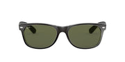 Ray-Ban New Wayfarer RB2132 Sunglasses - Black on Transparent/G-15 Green / 58 mm - 8053672561937