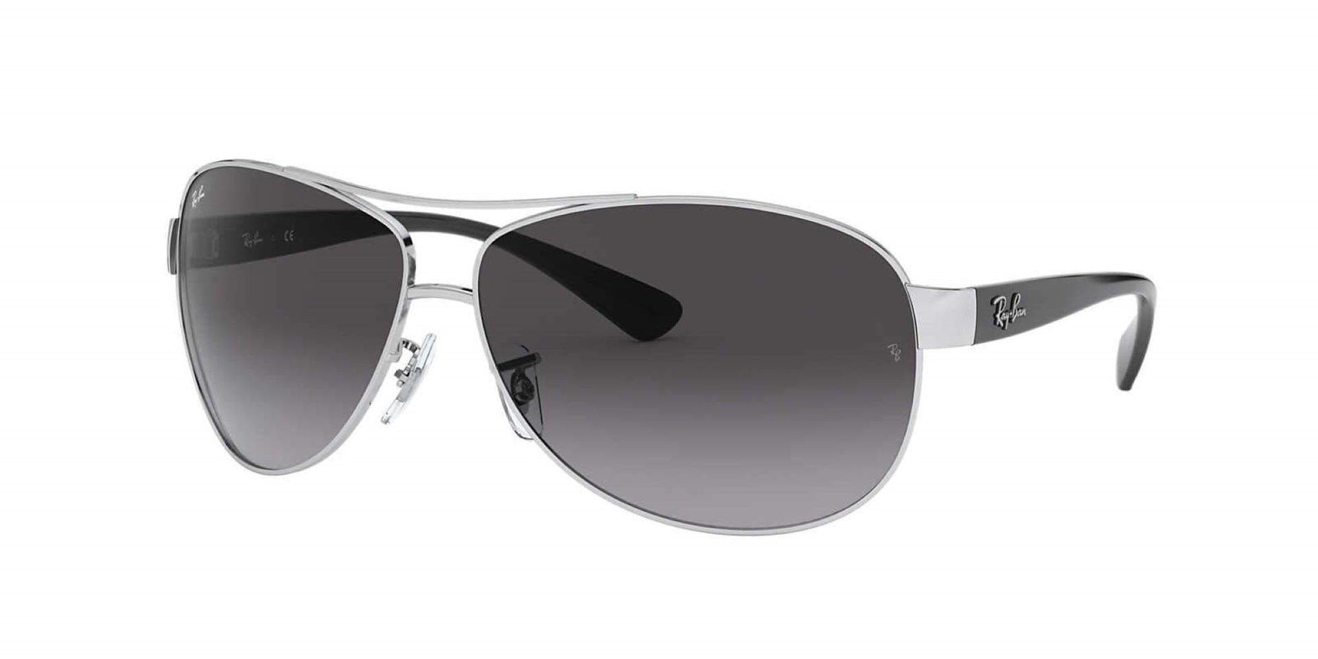 Ray-Ban Aviator RB3386 Sunglasses - Silver/Light Grey Gradient Dark Grey / 63 mm - 805289204312