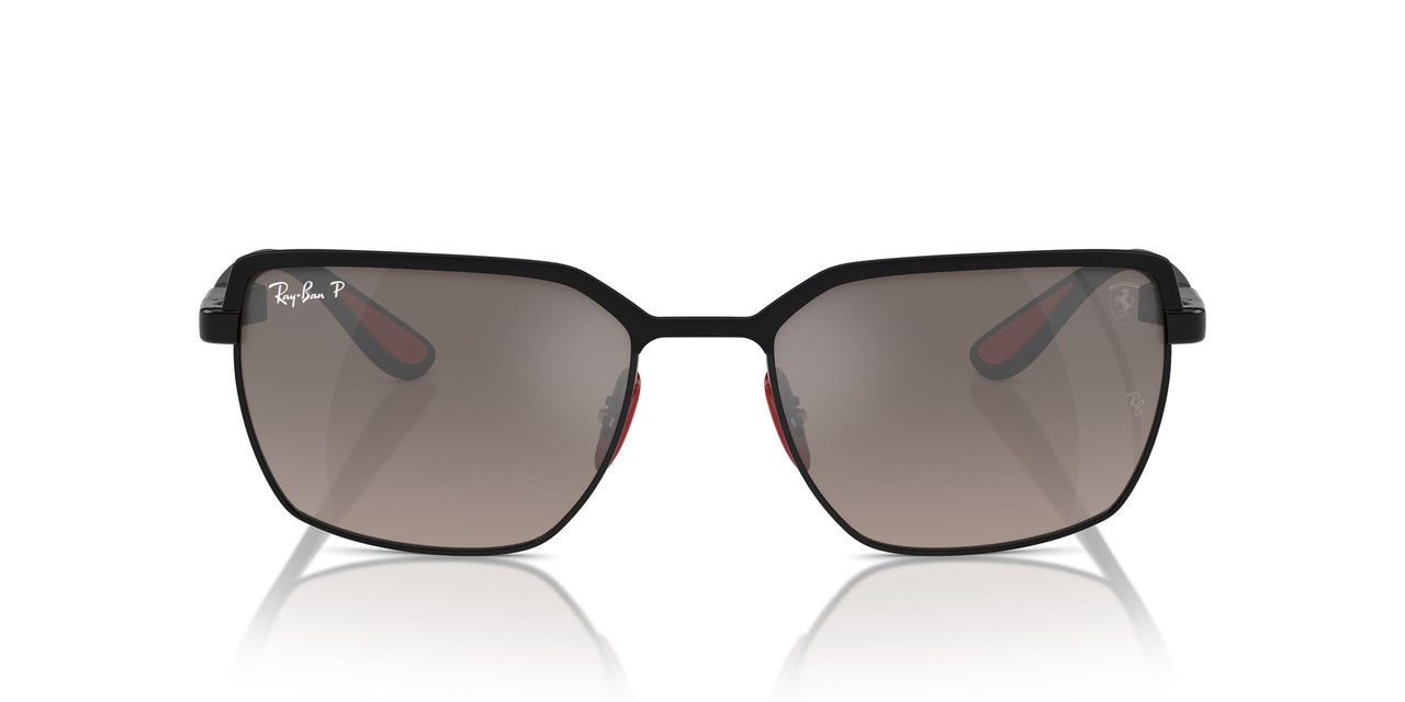 Ray-Ban Chromance Scuderia Ferrari Collection RB3743M Sunglasses - Matte Black on Black/Grey Mirrored Grey Gradient Polarized / 58 mm - 8056262012031