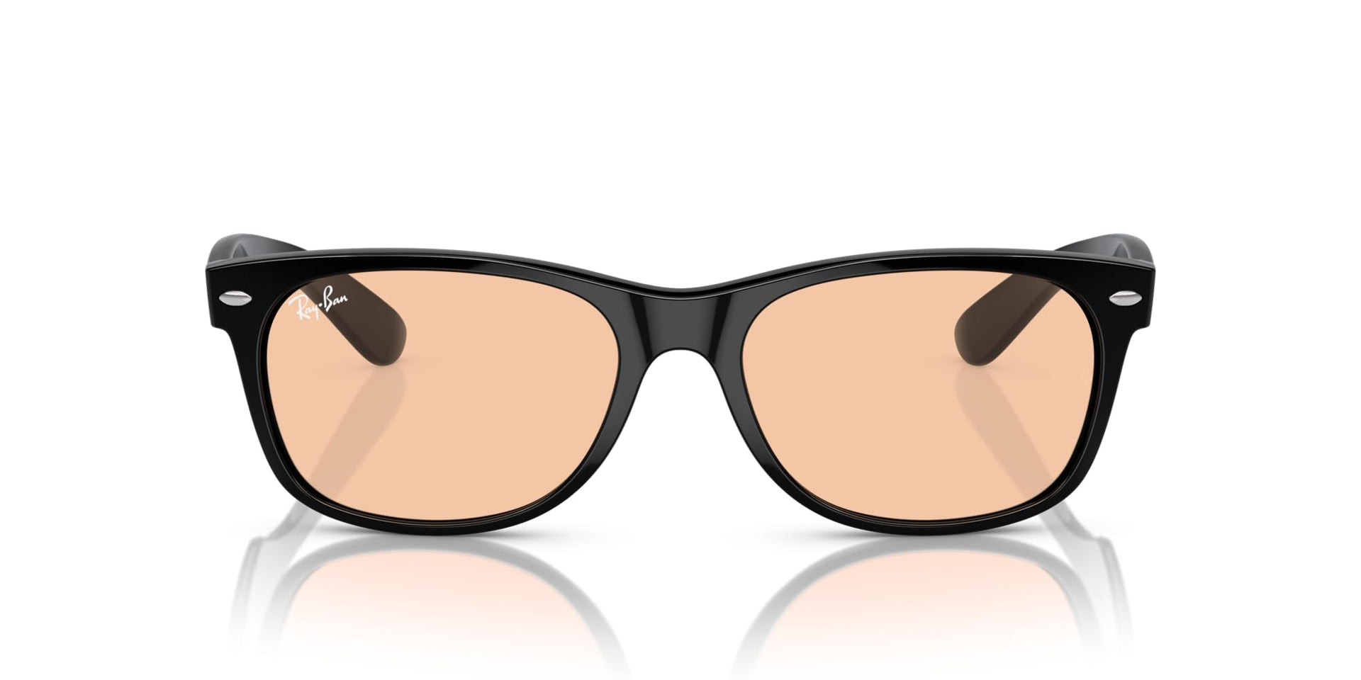 Ray-Ban New Wayfarer Low Bridge Fit RB2132F Sunglasses - Black/Pink / 55 mm - 8056597959483