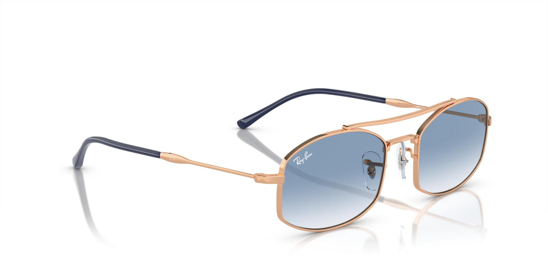 Ray-Ban RB3719 Sunglasses - Rose Gold/Clear Gradient Blue / 54 mm - 8056597935678