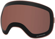 Polar replacement goggle lens with dark brown tint, black frame edge, Lumalens
