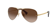 Ray-Ban Aviator RB3449 Sunglasses - Gold/Brown Gradient Dark Brown / 59 mm - 805289453024 - Additional Image 1