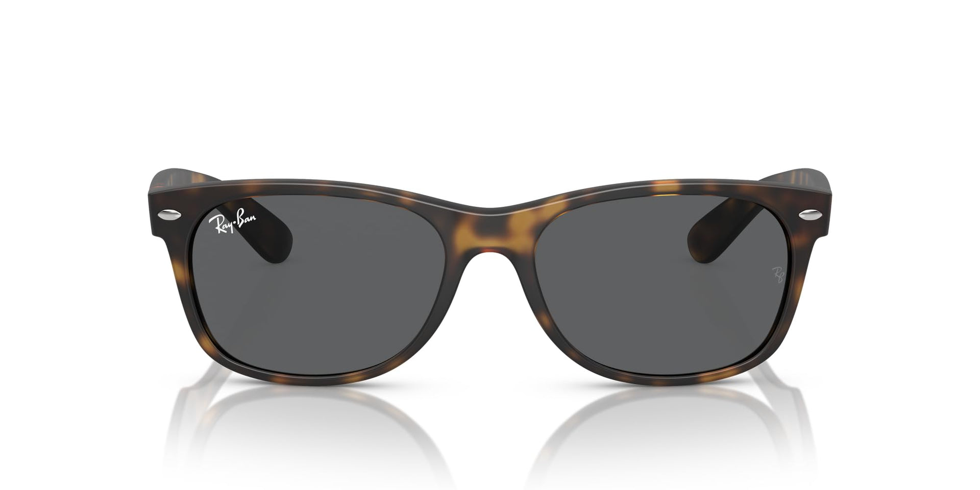 Ray-Ban New Wayfarer RB2132 Sunglasses - Rubber Havana/Dark Grey / 52 mm - 8056262052402