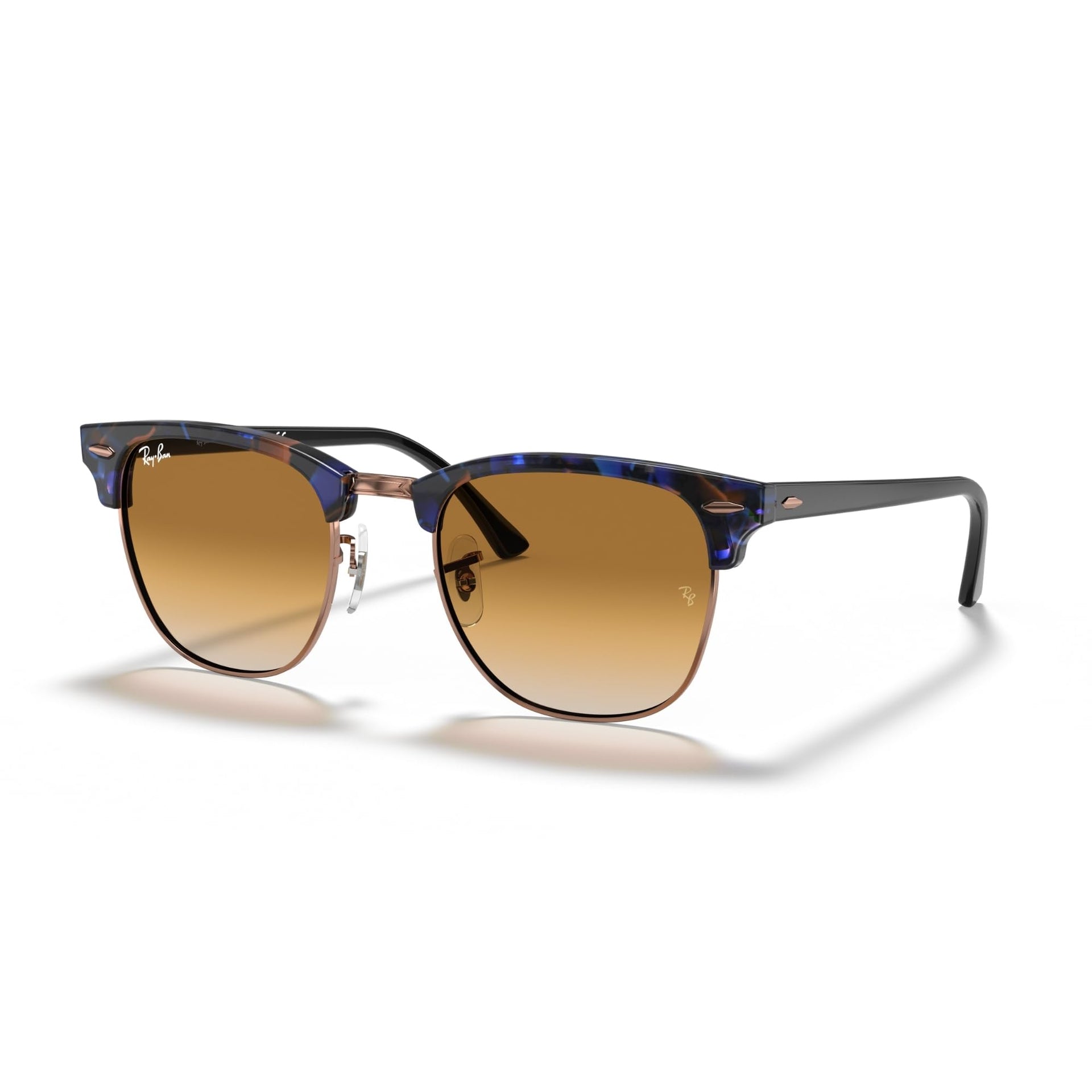 Ray-Ban Clubmaster RB3016 Sunglasses - Brown & Blue / Light Brown Gradient / X-Large - 8053672973334