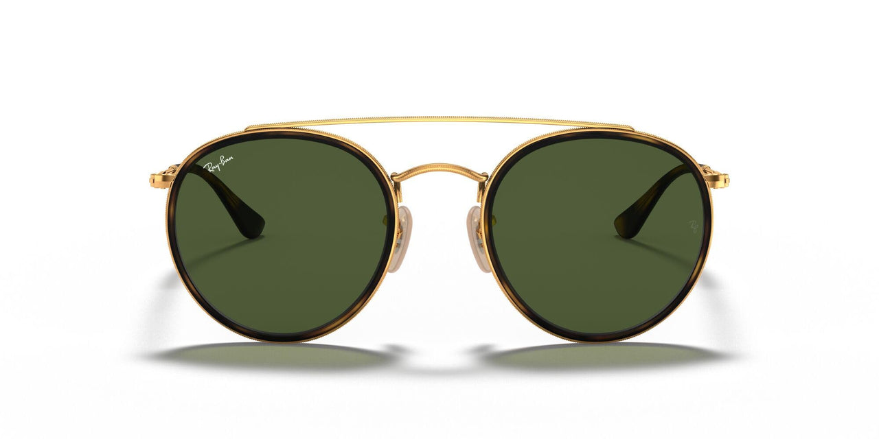Ray-Ban Double Bridge RB3647N Sunglasses - Gold/G-15 Green / 51 mm - 8053672737622