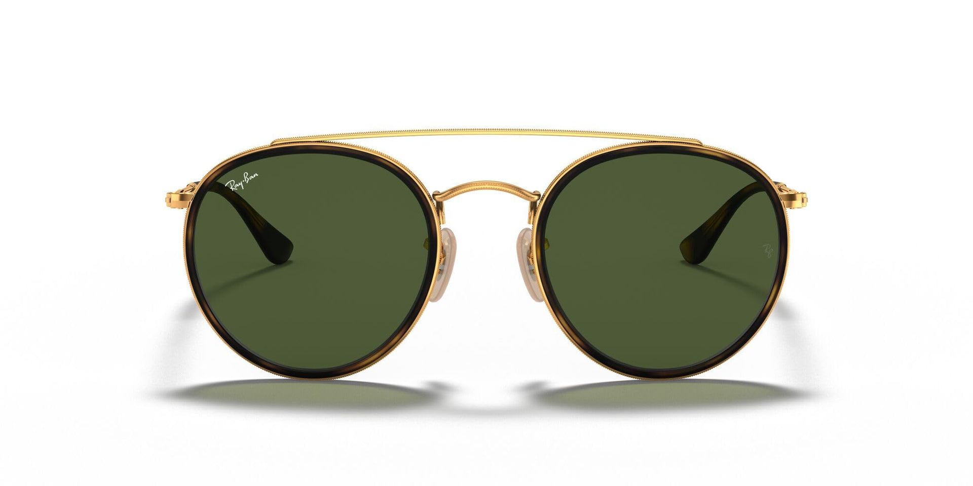 Ray-Ban Double Bridge RB3647N Sunglasses - Gold/G-15 Green / 51 mm - 8053672737622