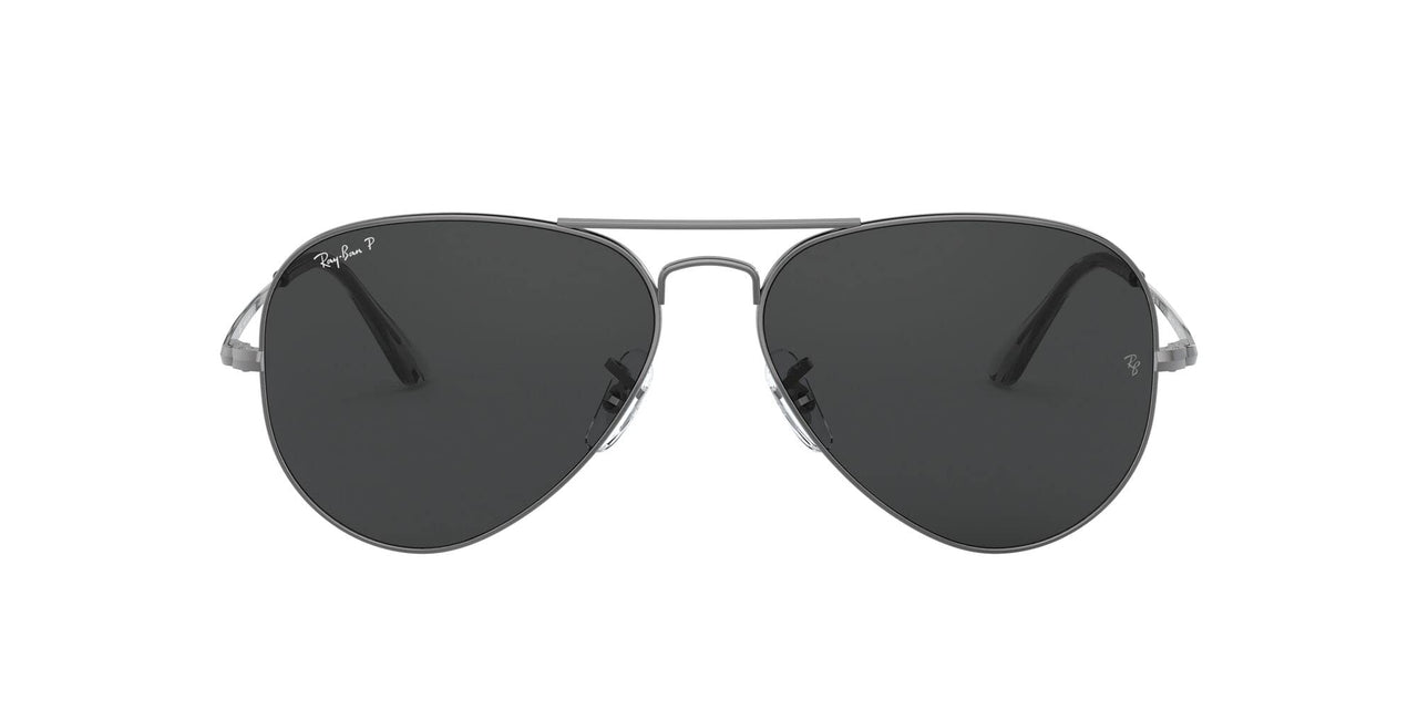 Ray-Ban Aviator Metal II RB3689 Sunglasses - Gunmetal/Polarized Black / 62 mm - 8056597260558