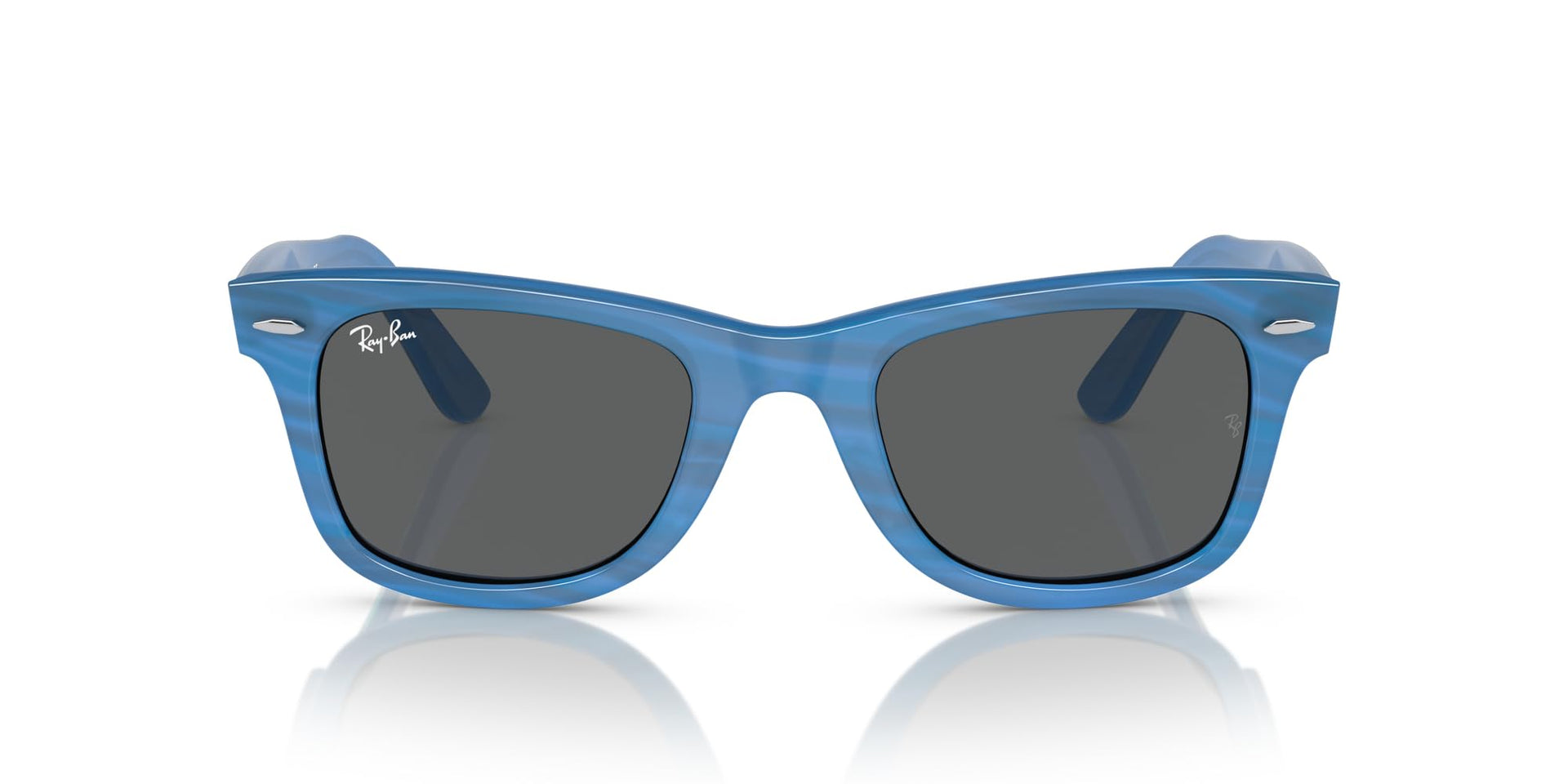 Ray-Ban Original Wayfarer Low Bridge Fit RB2140F Sunglasses - Photochromic Striped Blue/Dark Grey / 52 mm - 8056262130230