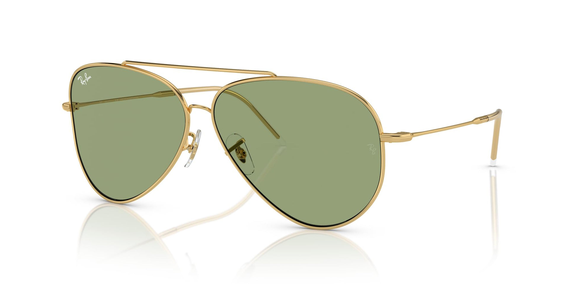 Ray-Ban Aviator Reverse RBR0101S Sunglasses - Gold/Green / 62 mm - 8056262096659 - Additional Image 1