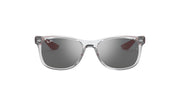 Ray-Ban New Wayfarer Low Bridge Fit RJ9052SF Sunglasses - Transparent Grey/Grey Mirror Silver / 50 mm - 8056597211413