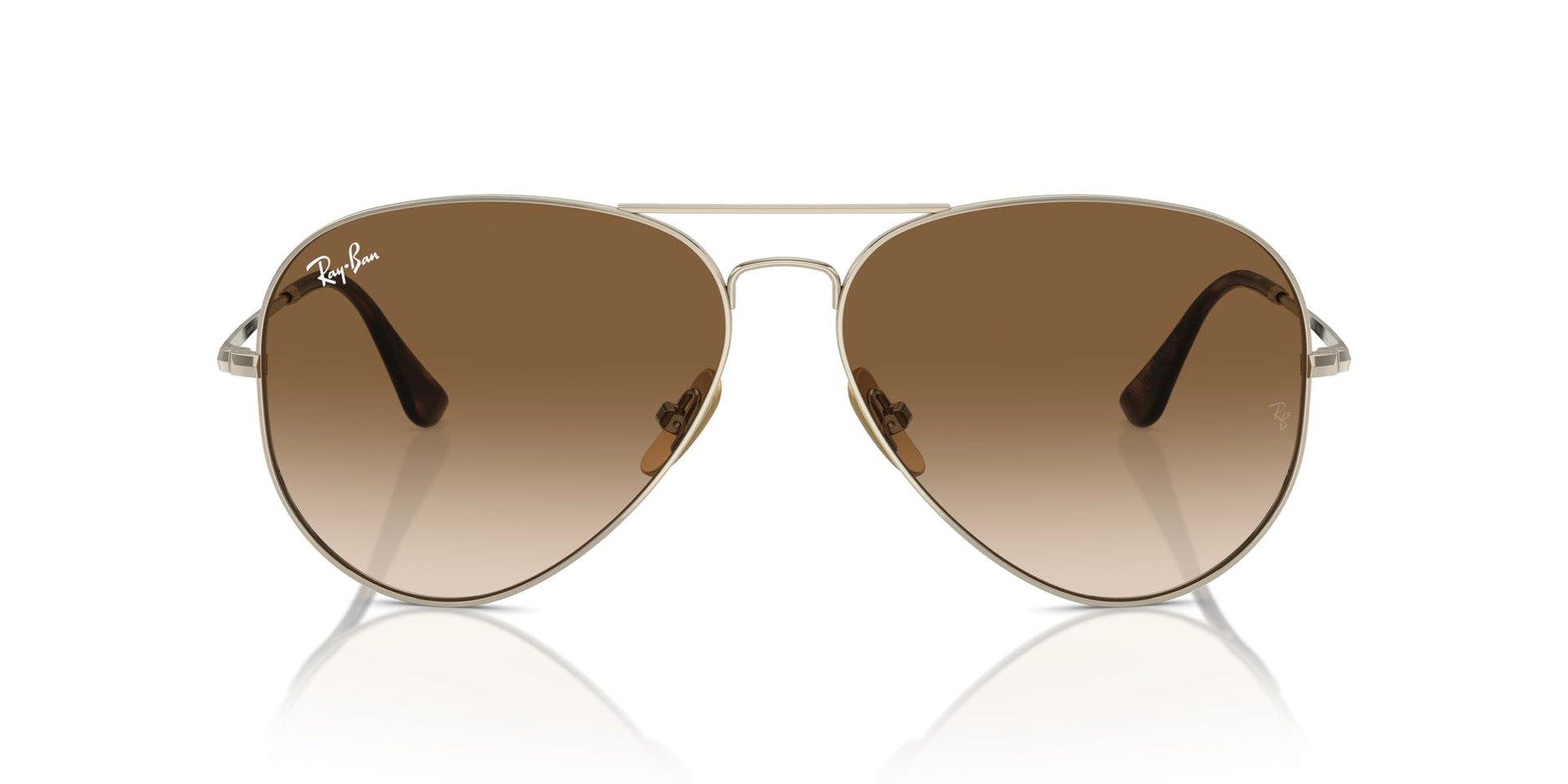 Ray-Ban Aviator Titanium RB8089 Sunglasses - Gold/Clear Gradient Brown / 58 mm (X0045URH0N) - X0045URH0N