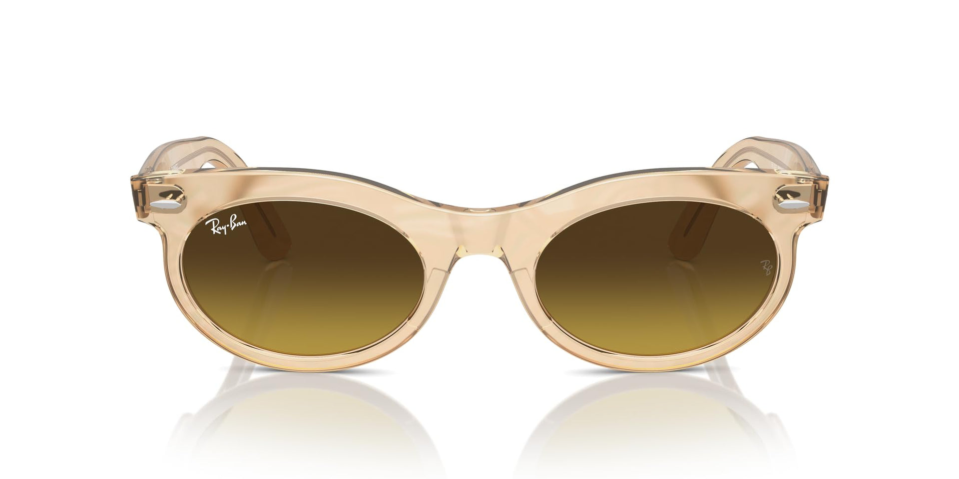 Ray-Ban Wayfarer Oval Low Bridge Fit RB2242F Sunglasses - Photochromic Frame Waves Brown/Brown Gradient / 53 mm - 8056262134160
