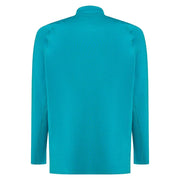 Oakley men's quarter-zip sweatshirt with mock neck, long sleeves, solid teal-blue back