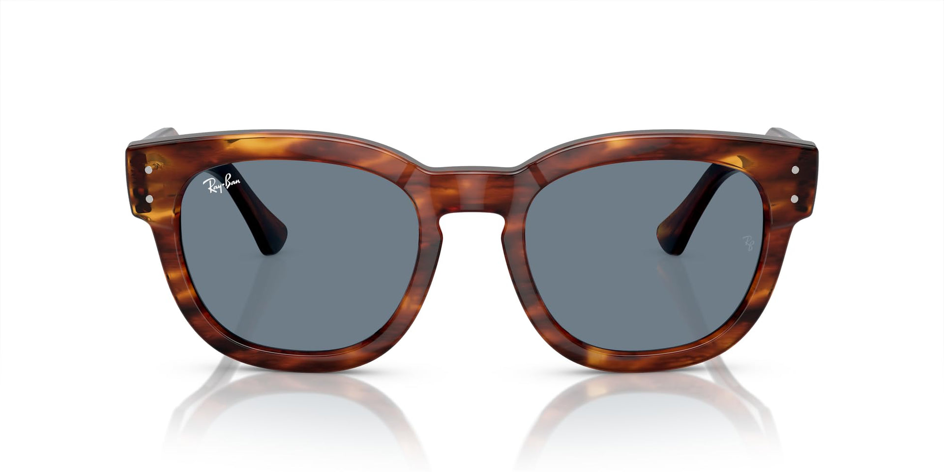 Ray-Ban Mega Hawkeye RB0298S Sunglasses - Striped Havana/Blue / 53 mm - 8056597936132