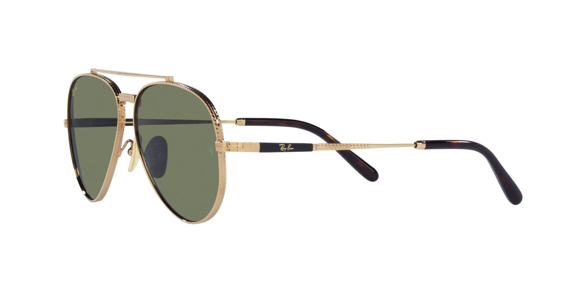Ray-Ban Aviator Titanium RB8225 Sunglasses - Gold/Green / 58 mm - X0037J9LMF - Additional Image 2