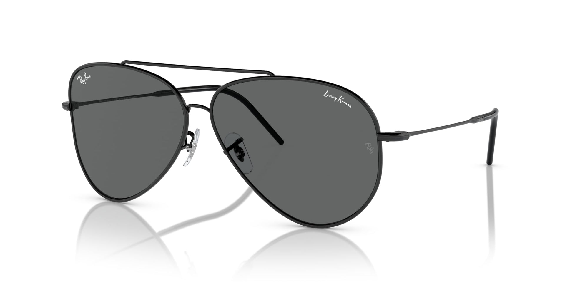 Ray-Ban Aviator Reverse RBR0101S Sunglasses - Lenny Kravitz Black/Dark Grey / 59 mm - 8056262151297