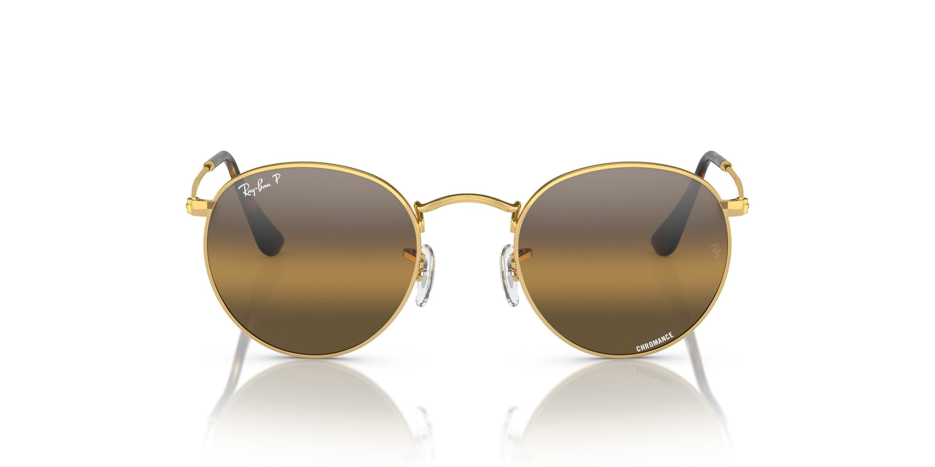 Ray-Ban Metal Glasses RB3447 Sunglasses - Gold/Clear Gradient Dark Brown Polarized / 53 mm - 8056597965361