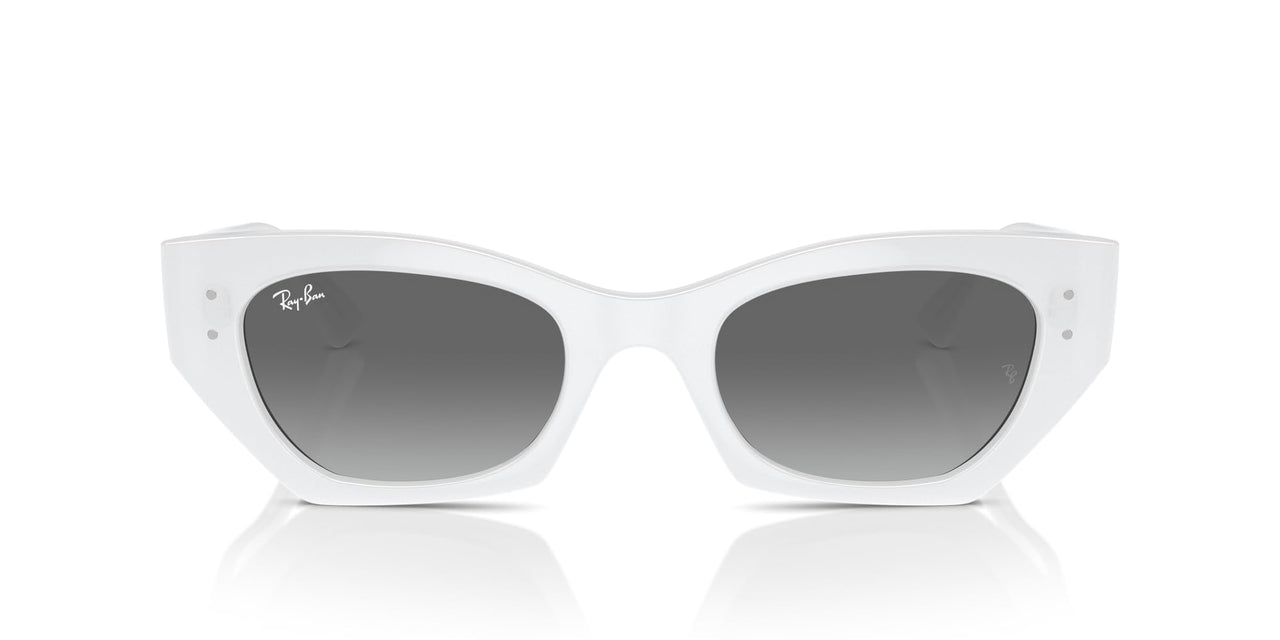 Ray-Ban Zena Low Bridge Fit RB4430F Sunglasses - White Snow/Grey Gradient / 52 mm - 8056262031629