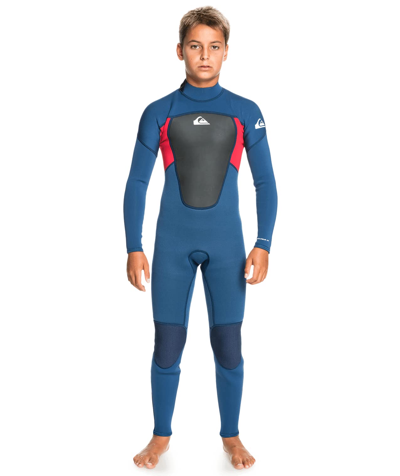 Quiksilver Youth 3/2 Prologue Kids Back Zip Wetsuit - Insignia/High Risk / 4