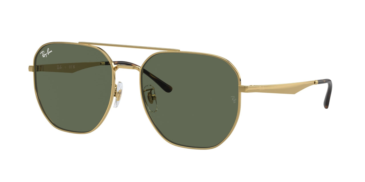 Ray-Ban Aviator RB3724D Sunglasses - Gold/Dark Green / 59 mm - 8056597945288