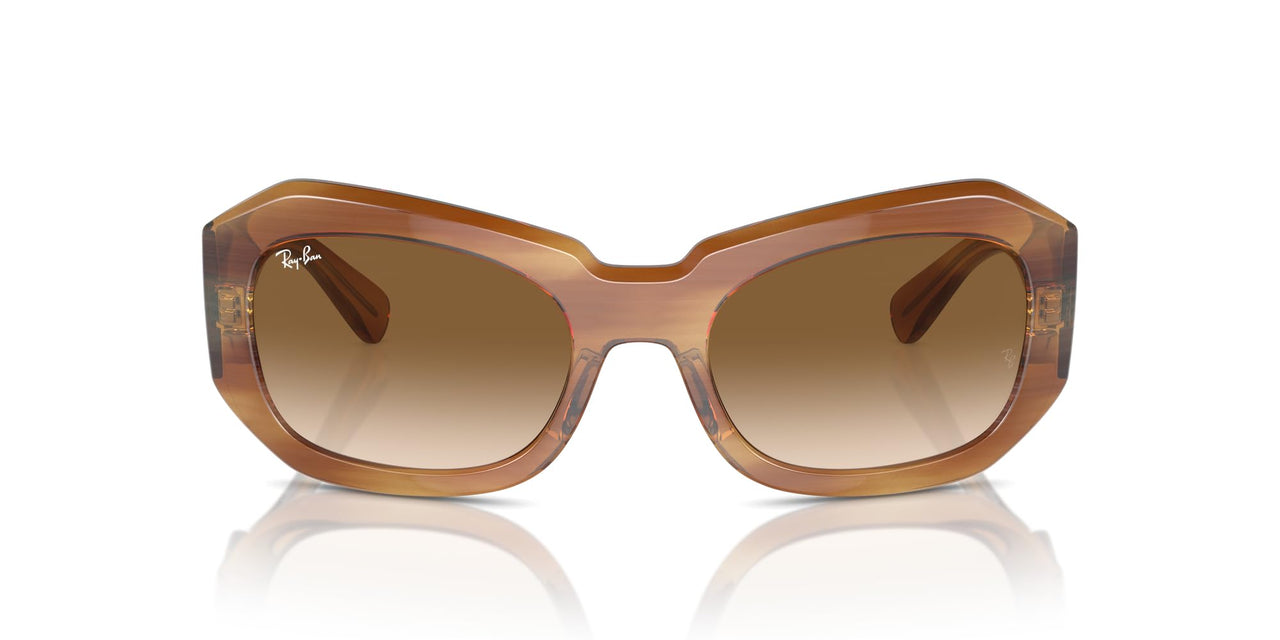 Ray-Ban Beate RB2212 Sunglasses - Striped Brown/Clear Gradient Brown / 56 mm - X0045V53C1