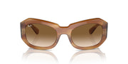 Ray-Ban Beate RB2212 Sunglasses - Striped Brown/Clear Gradient Brown / 56 mm - X0045V53C1