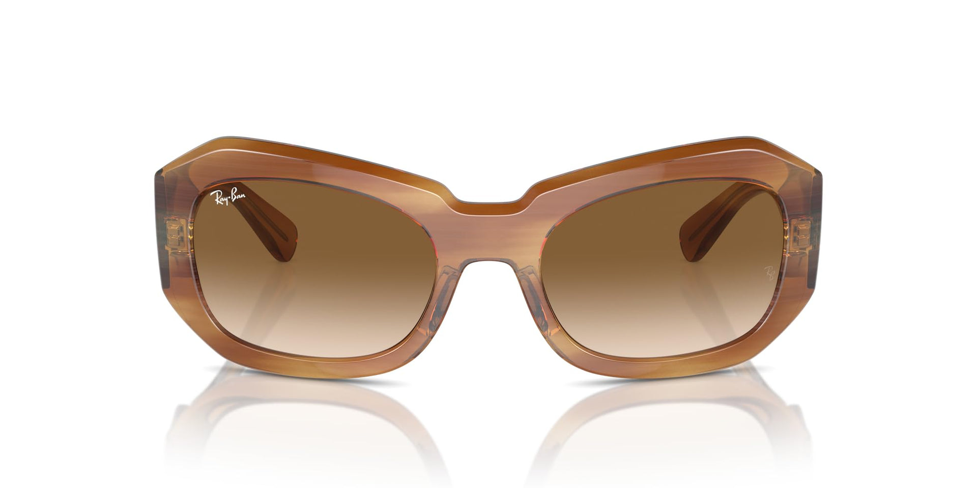 Ray-Ban Beate RB2212 Sunglasses - Striped Brown/Clear Gradient Brown / 56 mm - X0045V53C1