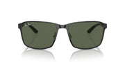 Ray-Ban RB3721 Sunglasses - Black on Silver/Dark Green / 59 mm - 8056597936651