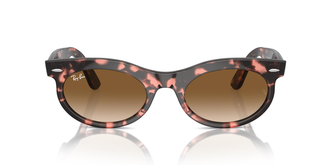 Ray-Ban Wayfarer Oval RB2242 Sunglasses - Pink Havana/Clear Gradient Brown / 50 mm - 8056262030813