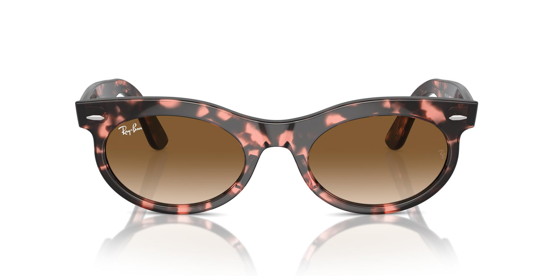Ray-Ban Wayfarer Oval RB2242 Sunglasses - Pink Havana/Clear Gradient Brown / 50 mm - 8056262030813