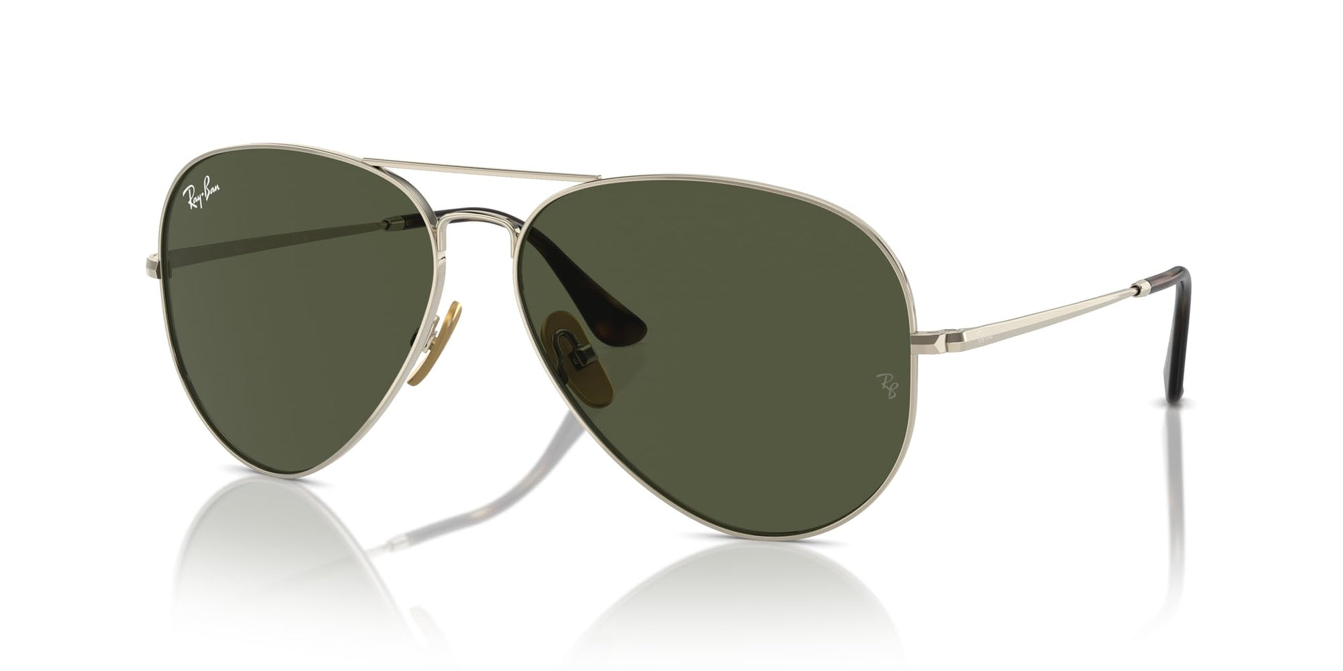Ray-Ban Aviator Titanium RB8089 Sunglasses - Gold/Green / 58 mm - 8056262031742 - Additional Image 1