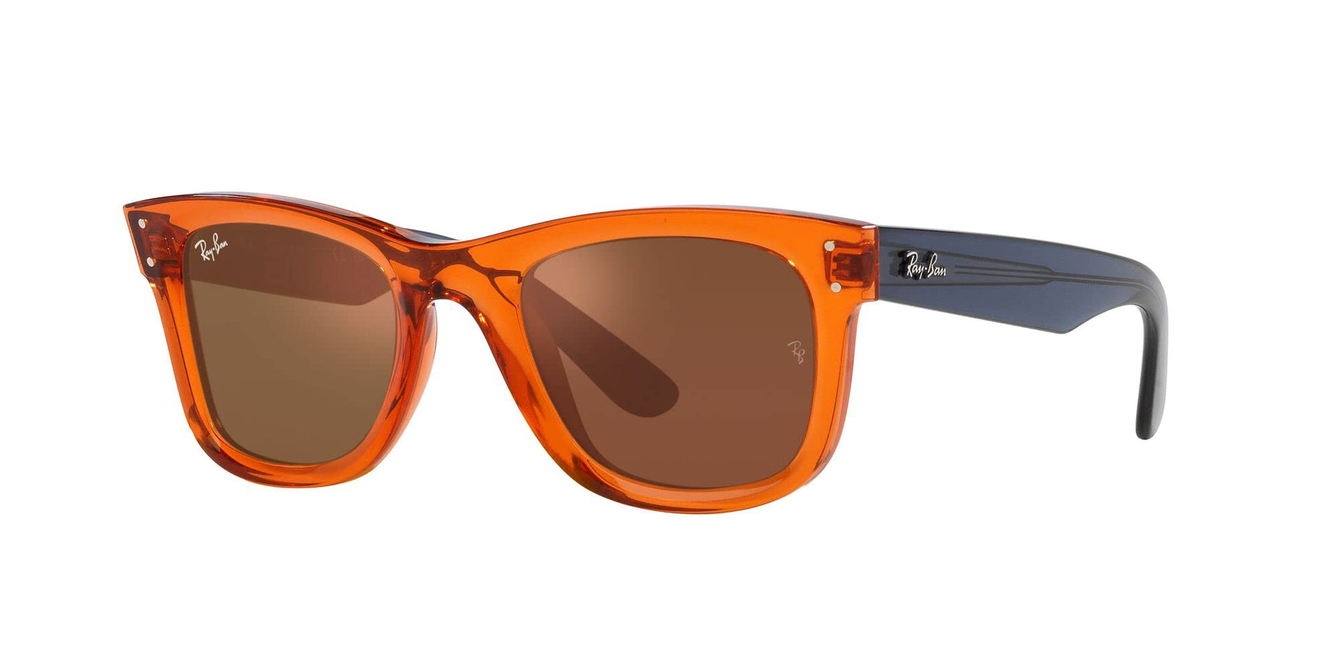 Ray-Ban Wayfarer Reverse RBR0502S Sunglasses - Transparent Orange/Dark Grey Mirrored Copper / 53 mm - 8056597918909