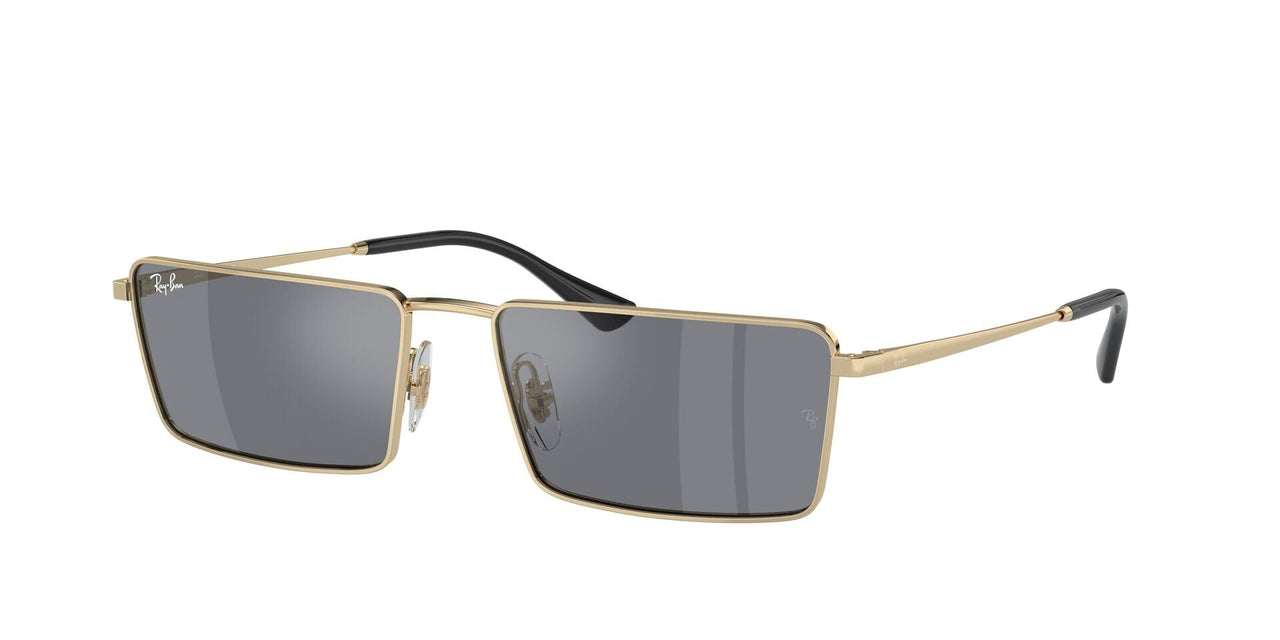 Ray-Ban Emy RB3741 Sunglasses - Light Gold/Dark Grey Mirrored Silver / 59 mm - 8056262016916