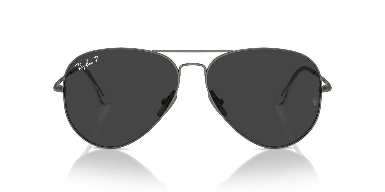 Ray-Ban Aviator Titanium RB8089 Sunglasses - Gunmetal/Polarized Black / 62 mm - 8056262031711