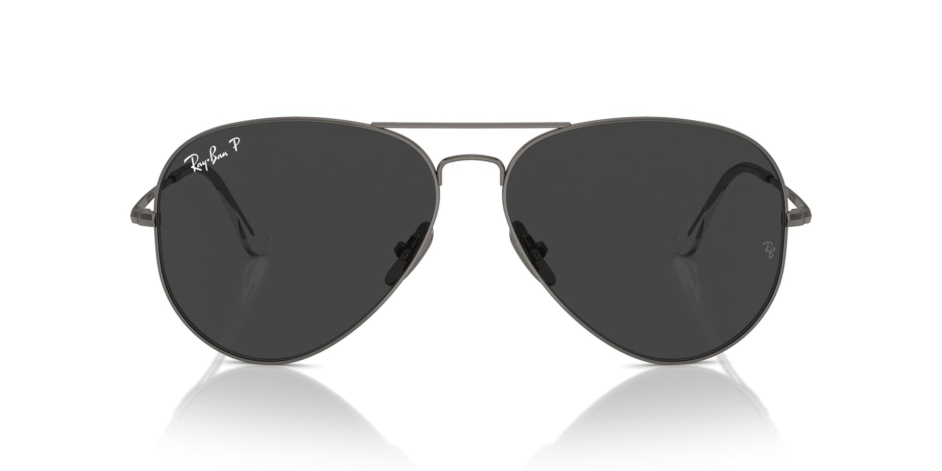 Ray-Ban Aviator Titanium RB8089 Sunglasses - Gunmetal/Polarized Black / 62 mm - 8056262031711