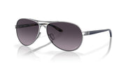 Oakley Feedback Sunglasses - Polished Chrome/Prizm Grey Gradient / 59 mm - 888392489449