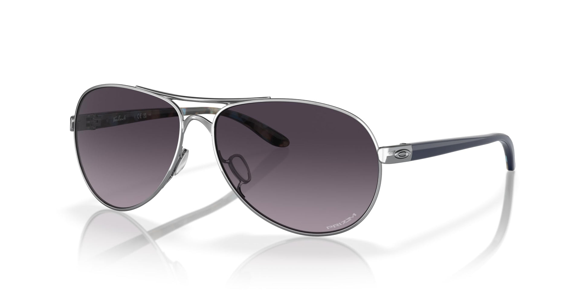 Oakley Feedback Sunglasses - Polished Chrome/Prizm Grey Gradient / 59 mm - 888392489449