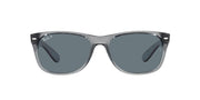 Ray-Ban New Wayfarer Low Bridge Fit RB2132F Sunglasses - Transparent Grey/Dark Blue Polarized / 55 mm - 8056597663007