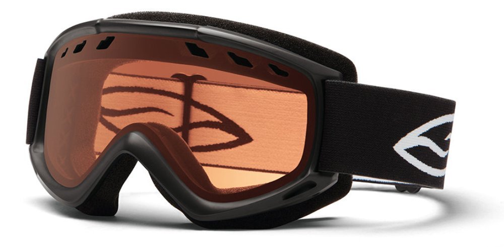 Smith Optics Cascade goggle with black frame, amber lens, black strap