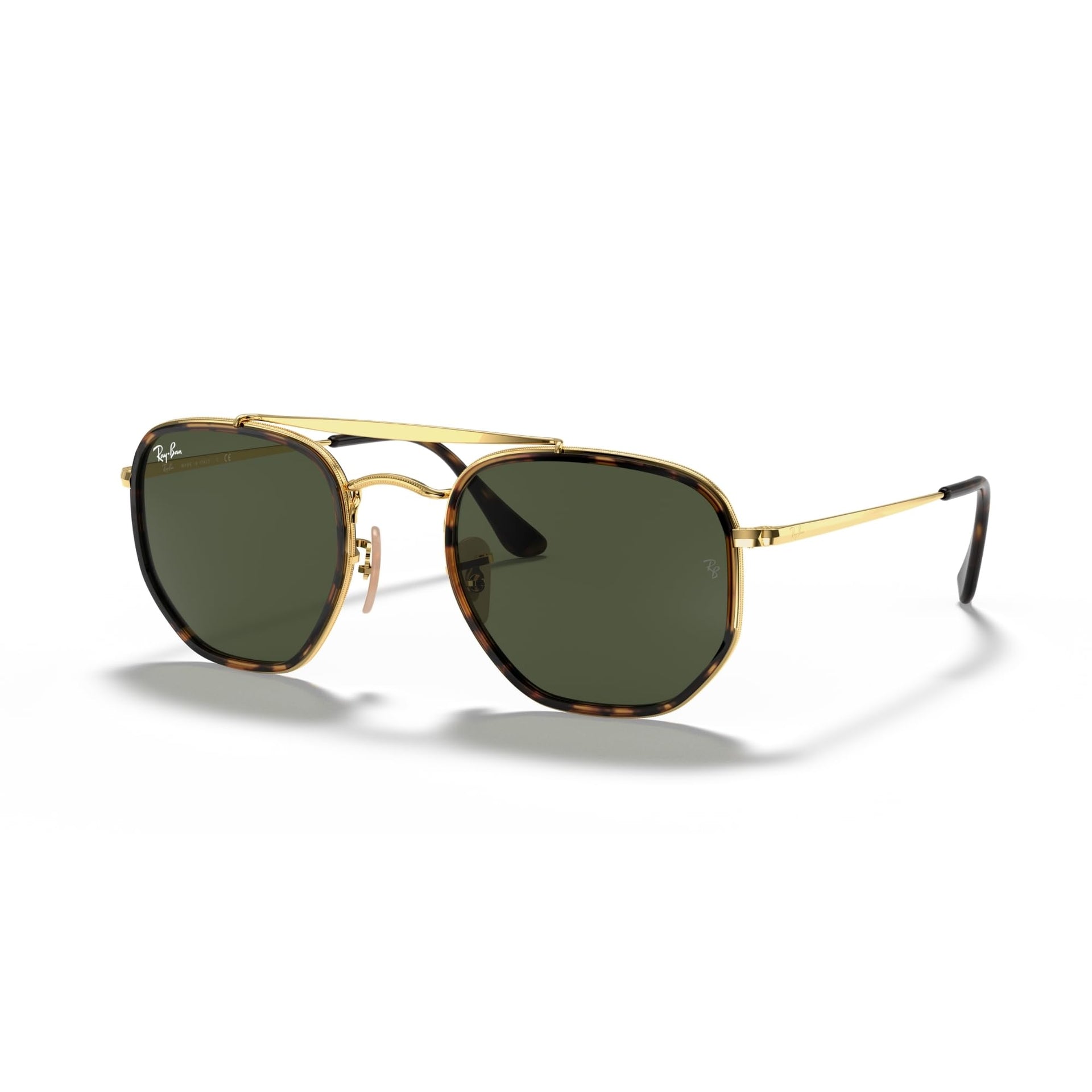 Ray-Ban The Marshal II Hexagonal RB3648M Sunglasses - Gold / G-15 Green / M/L - 8056597073165