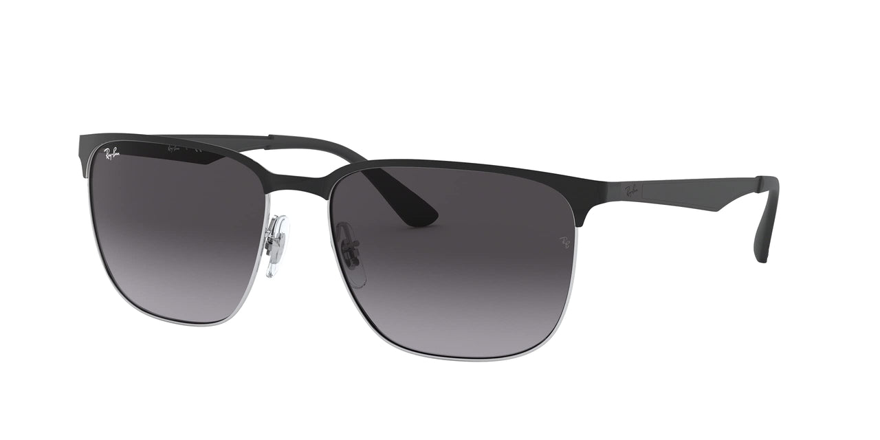 Ray-Ban RB3569 Sunglasses - Black on Silver/Light Grey Gradient Dark Grey / 59 mm - 8053672828870