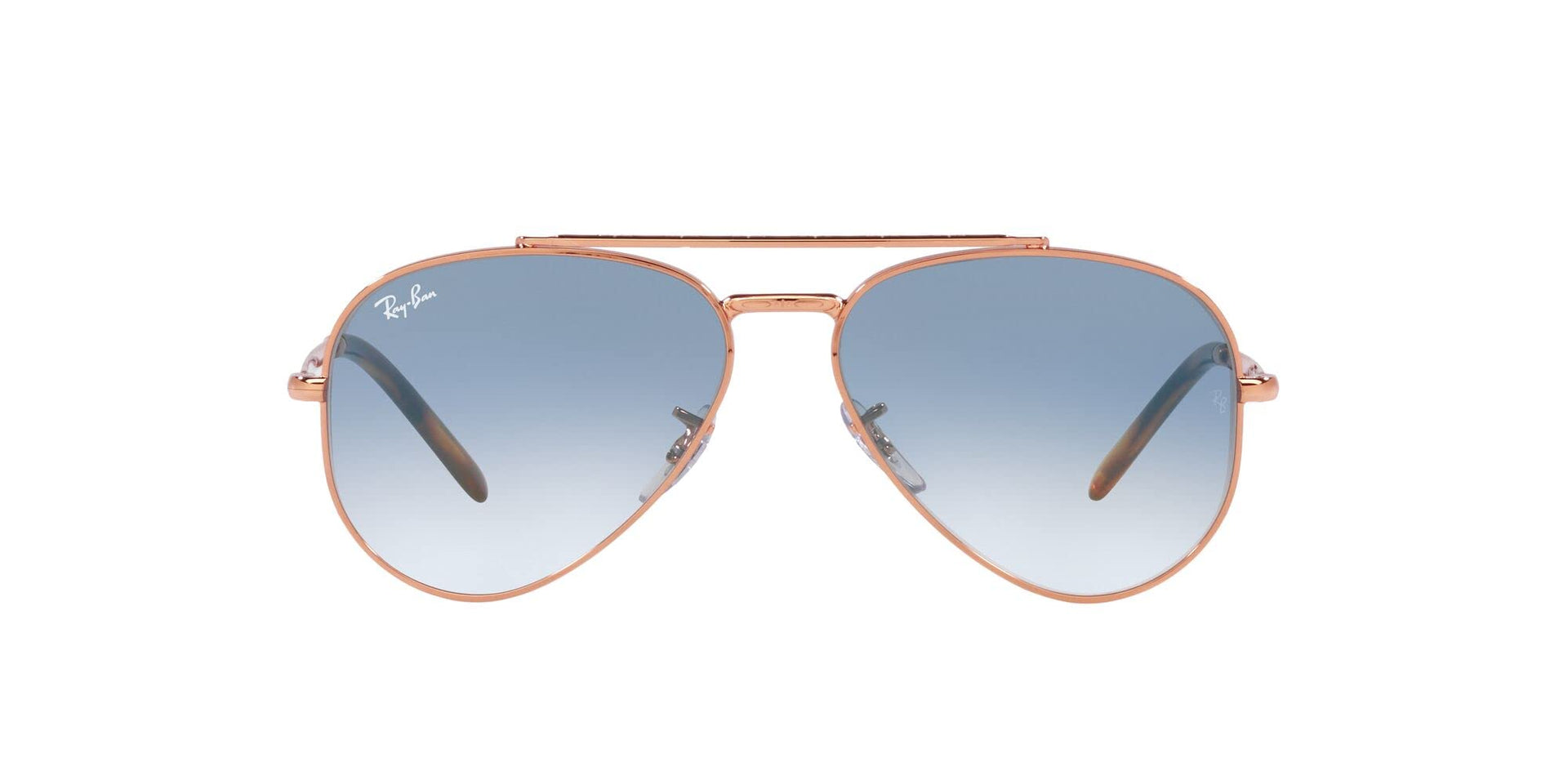Ray-Ban New Aviator RB3625 Sunglasses - Rose Gold/Clear Gradient Blue / 58 mm - 8056597641678